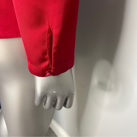 J CREW Red V Neck Long Peplum Top Blouse - Picture 6 of 13